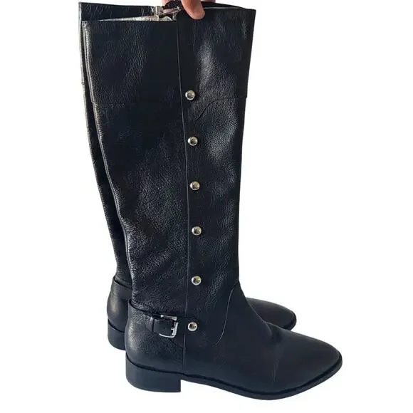 Michael Kors Carney Riding Leather Boots - Picture 2 of 7